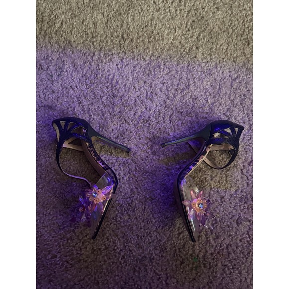 Betsey Johnson Womens Floral Embellished Clear Leopard Print Pointed Toe Pumps - Picture 6 of 8